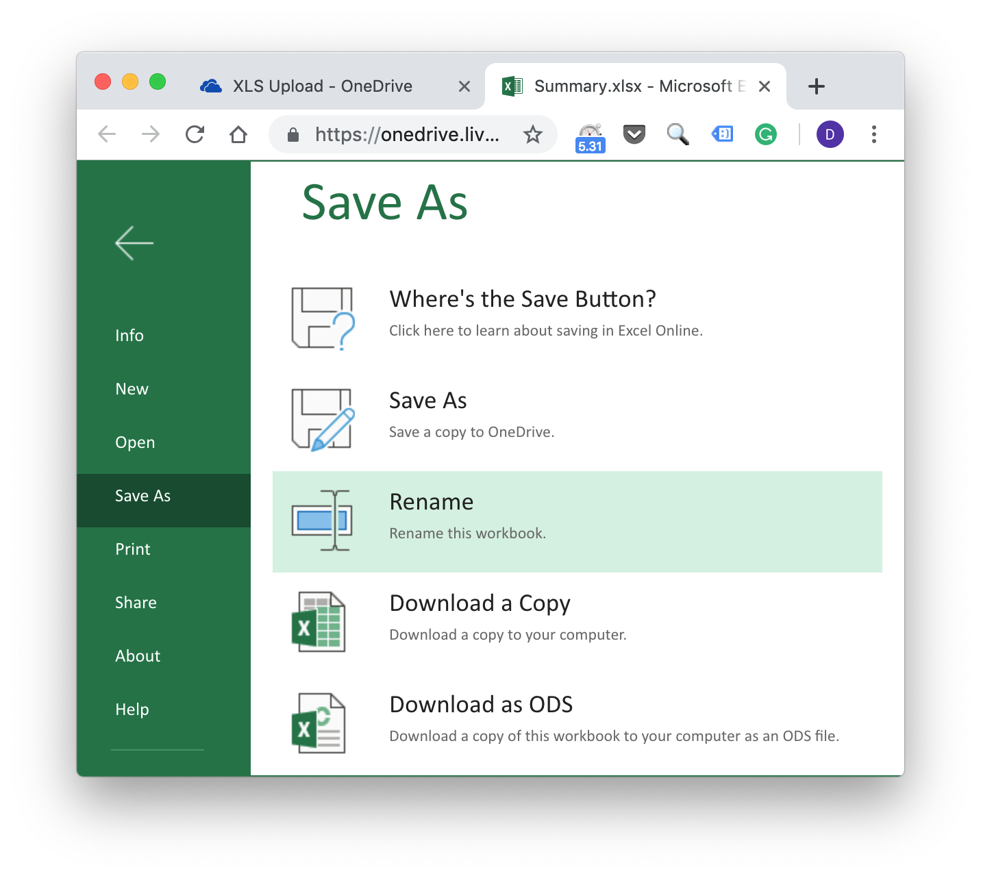 download excel online file for mac